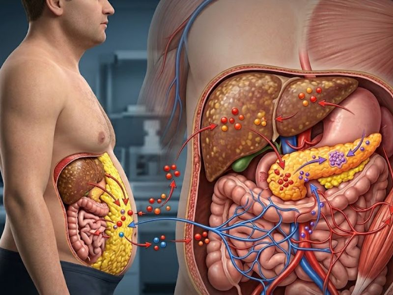 Mỡ nội tạng ảnh hưởng tới nội tiết